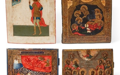 Four Russian icons, 19th century