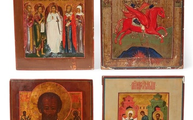 Four Russian icons, 19th century