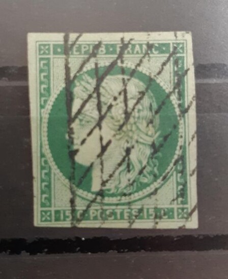 France N°2 - 15 centimes green