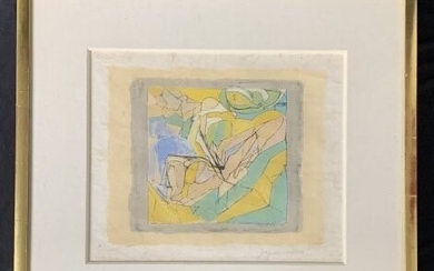 French Cubist Abstract Lithograph by Jacques Villon