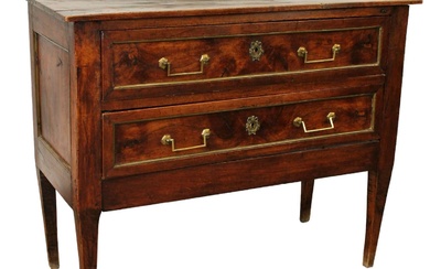 French Louis XVI 2 drawer commode sauteuse