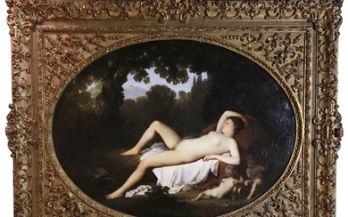 French School "Circa 1800", "Sleeping Venus with Cherubs", O...