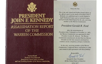 G. Ford Signed JFK: Assassination Report of the Warren Commission. A Rare Limited Edition Copy!
