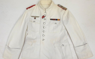 GERMANY. White cotton Panzer officer's tunic with 8...