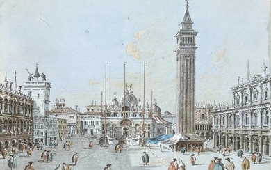 GIACOMO GUARDI (Venice, 1764 - 1835) - View of piazza