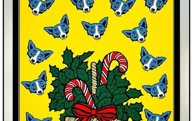 George Rodrigue High On Sugar Original Blue Dog Color Silkscreen Hand Signed Art