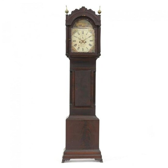 Georgian Mahogany Inlaid Tall Case Clock, John Wood