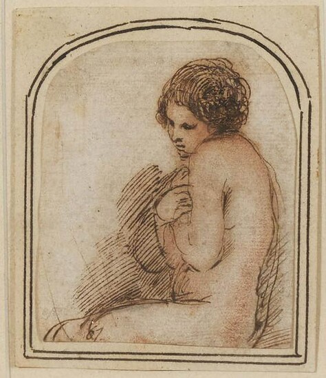 Giovanni Francesco Barbieri (Il Guercino)- Nude Study o