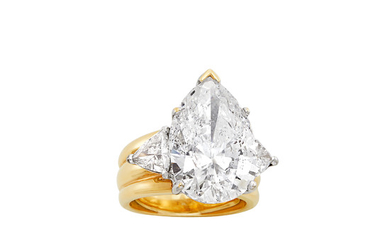 Gold, Laser-Drilled Diamond and Diamond Ring