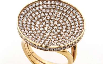 Gold and diamonds ring - by GIANNI CARITA'18k rose gold, with pavé set round brilliant...