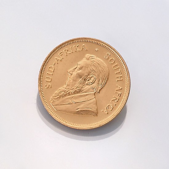 Gold coin, Krugerrand, South Africa, 1975 ,...