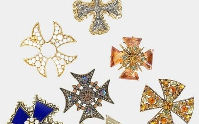 Group Of Vintage Maltese Cross Fashion Pins