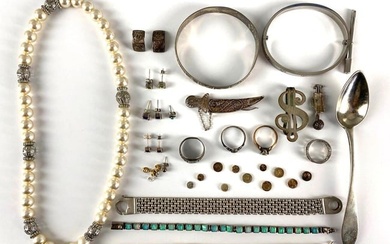 Group of 20+ Sterling Silver Jewelry Items and More