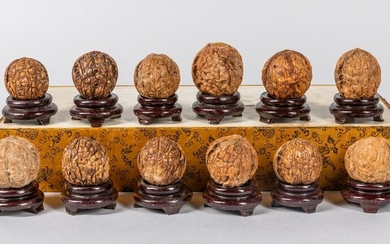 Group of Chinese Old Carved Nuts