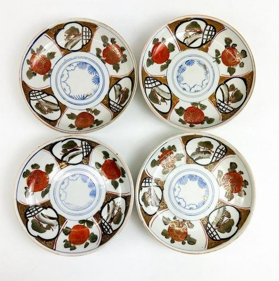 Group of Four Antique Imari Porcelain Plates