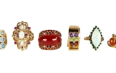 Group of Gold Rings & Earrings