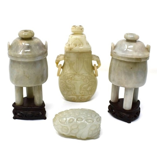 Grouping of Chinese carved jade and hard stone