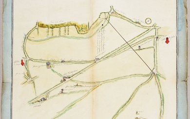 HAGHE, L. Plan of a coal mining concession granted to Derasse in Jumet. Tournai 10...