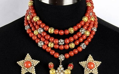 HELIETTA CARACCIOLO PARURE NECKLACE AND EARRINGS Late