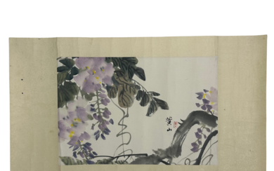 黄山 彩墨画 紫藤 HUANG SHAN CHINESE INK AND COLOR PAINTING WISTERIA