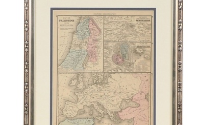 Hand-Colored Engraved "Map of Palestine or the Holy Land," 19th Century