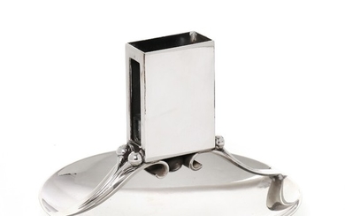 Harald Nielsen: A combined sterling silver ashtray and matchbox holder. Georg Jensen after 1945. H. 10 cm.