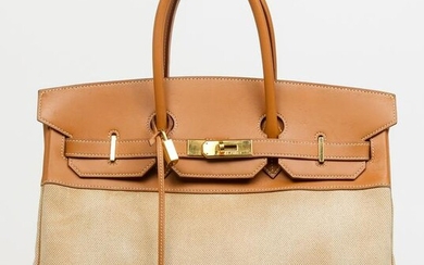 Hermès 35cm Canvas & Leather Birkin Bag