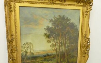Huile sur toile signée D Sherrin " Paysage avec campement " (125 x 100cm)