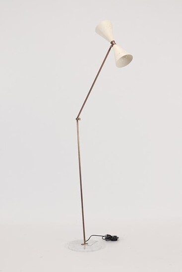 ITALIAN BRASS MARBLE FLOOR LAMP MANNER STILNOVO