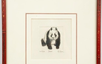 Illegibly Signed "Panda" Etching