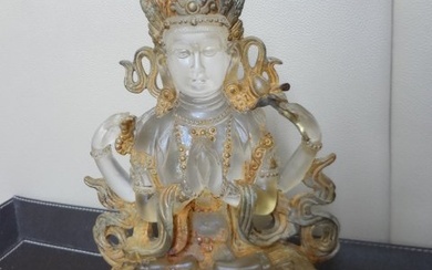 Important Ming Dynasty Chenghua Period Rock Crystal Carving of Guanyin