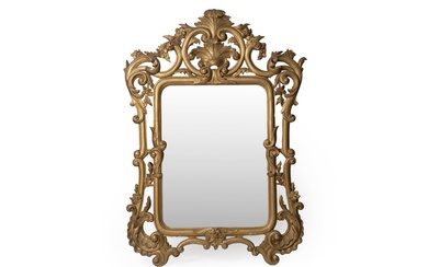 Important miroir en bois et stuc doré à décor... - Lot 32 - Alexandre Landre Beaune