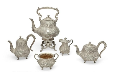 Indian Colonial silver five piece tea service