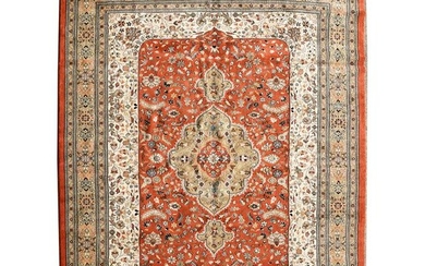 Indian Tabriz Style Wool Carpet.
