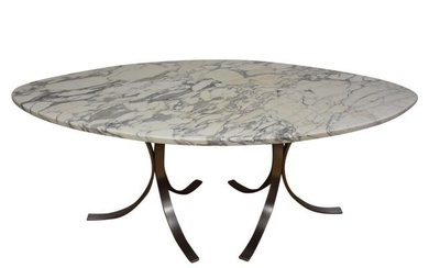 Italian Marble & Steel Dining Table