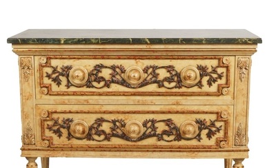 Italian Neoclassical-Style Carved and Painted Commode