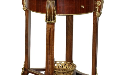 Italian marquetry inlaid round side table