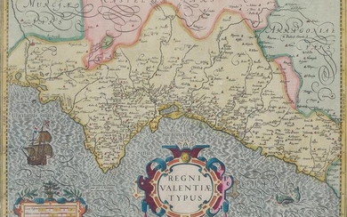JODOCUS HONDIUS (1563 / 1612) "Map of Valencia"