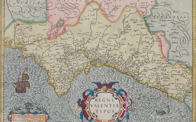 JODOCUS HONDIUS (1563 / 1612) "Map of Valencia"