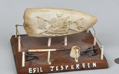 "Jesperson" Sailor Carved Tooth/Stand