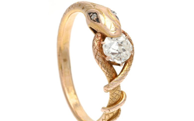 Jewellery Ring ERIK KOLLIN, ring, 14K gold, old brilliant c...