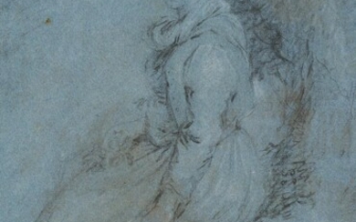 Johann Rudolf Schellenberg (1740-1806), Adolescent Grace, 18th c., Chalk over Pencil