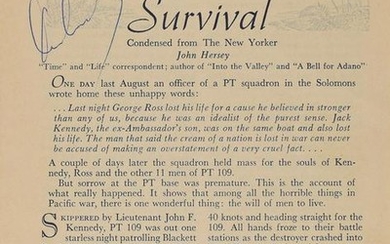 John F. Kennedy Signed 'Survival' Booklet and PT-109