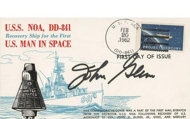 John Glenn Signed 'Recovery Ship' Cover