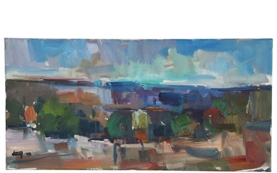 Jose Trujillo Abstract Oil Painting "Desert Landscape"
