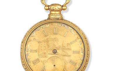 Joseph Johnston, Liverpool. An 18K gold key wind pair case pocket watch (AF)