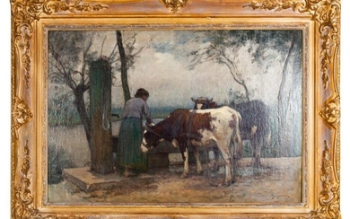 Julius Hugo Bergmann Rural Scene Oil Painting