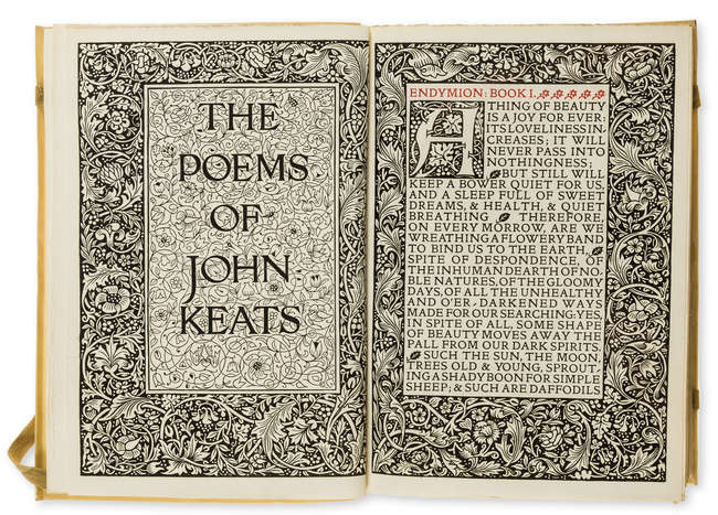 Kelmscott Press.- Keats (John) The Poems, one of 300 copies on paper, original limp vellum with ties, Kelmscott Press, 1894.