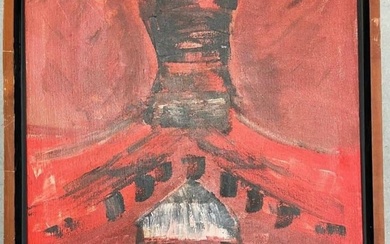 Kuma Sugai (Attributed) Oil on Canvas Art: 30" x 22"