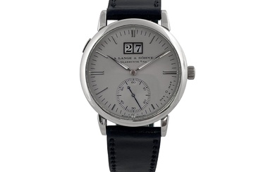 LANGEMATIK GROSSDATUM Sax-0-Mat An elegant Glashuette platinum wristwatch with Lange oversize date <br>